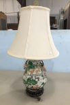 Hand Painted Porcelain Goat Head Urn Lamp