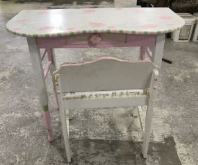 Small Wood Painted Child's Desk/Vanity