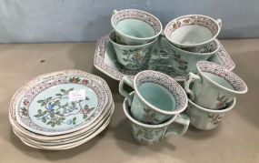 Adams English Ironstone Platter, Cups, and Saucers