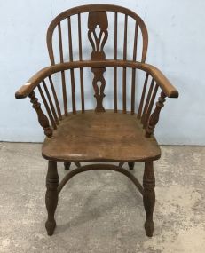 Vintage Oak Windsor Style Arm Chair