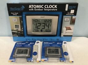 Atomic Clock Outdoor Temperature and Two Wireless Forecast Stations