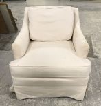 White Upholstered Arm Chair