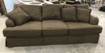 Green Upholstered Three Cushion Sofa