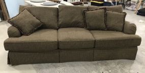 Green Upholstered Three Cushion Sofa