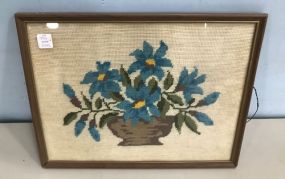 Framed Needlepoint of Flowers