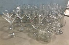 Large Grouping of Crystal Stemware Glasses