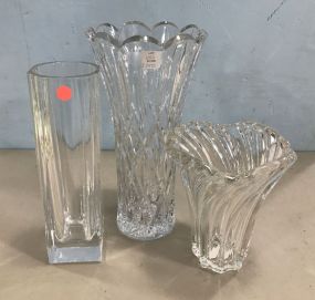 Three Large Glass Vases