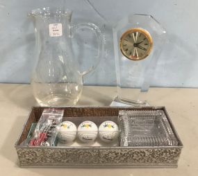 Glass Golf Trophies and Golf Course Collectible Pins