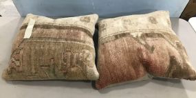 Two Heavy Upholstered Throw Pillows
