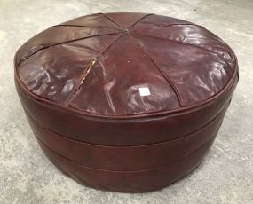 Round Vinyl Ottoman