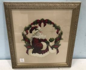 Needle Point Santa Claus Framed