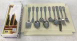 Metal Place Setting Flatware and 12 Piece Farberware Steak Knife Set