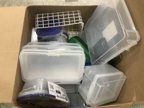 Box Lot of Plastic Storage Containers