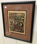 Walter Anderson Alphabet D, Dog Hand Colored Print