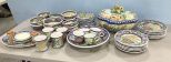 Large Set of Skyros Hand Painted Dinner Ware