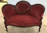 Victorian Style Mahogany Parlor Settee