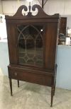 Vintage Single Door Mahogany China Cabinet