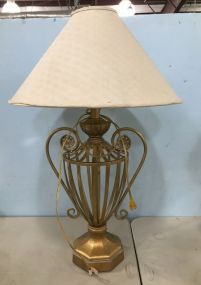 Gold Painted Metal Urn Lamp