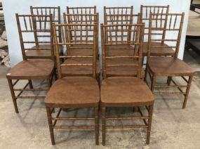 Ten Bamboo Style Wood Dining Chairs
