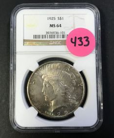 1925 Peace Liberty $1 MS 64