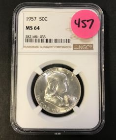 1957 Franklin Silver Half Dollar 50c