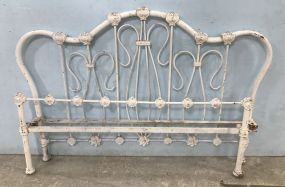 Vintage White Painted Iron Full Size