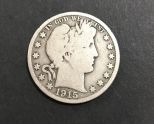 1915-D Barber Half Dollar