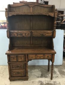 Vintage Oak Bookcase Desk