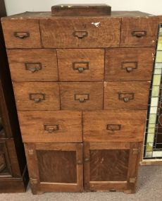 Vintage Hand Made Oak Organizer Cabinet