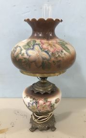 Vintage Hand Painted Globe Lamp