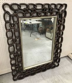 Large Chain Link Design Plastic Framed Mirror