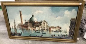 Large Venice Painting of Waterway