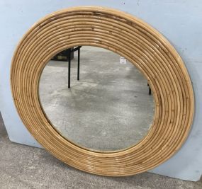 Round Bamboo Wall Mirror