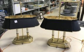 Pair of Colonial Style Brass Desk Lamps