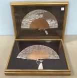 Pair of Shadow Box Oriental Fans