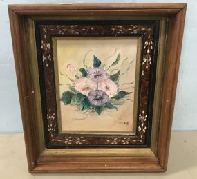 G.S. Moore 1950 Still Life Floral Painting