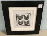 David Neile Cat Block Print