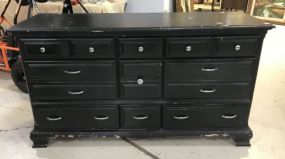 Bassett Furniture Company Painted Black Triple Dresser