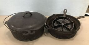 Vintage Iron Pans and Corn Bread Pan