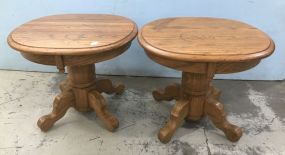 Pair of Eller Vintage Oak Reproductions Lamp Tables
