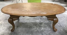 Oak Finish Oval Coffee Table
