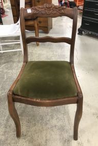 Vintage Rose Carved Mahogany Side Chair