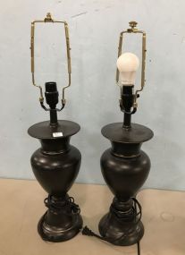 Pair of Modern Black Vase Table Lamps