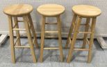 Three Pine Round Top Bar Stools