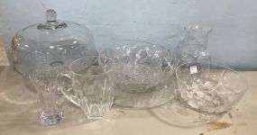 Group of Clear Glass Serving Pieces