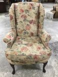 Upholstered Queen Anne Wing Back Chair