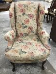 Upholstered Queen Anne Wing Back Chair