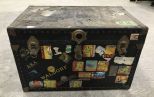 Vintage Flat Top Streamer Trunk