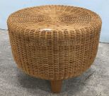 Round Wicker Ottoman