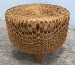 Round Wicker Ottoman